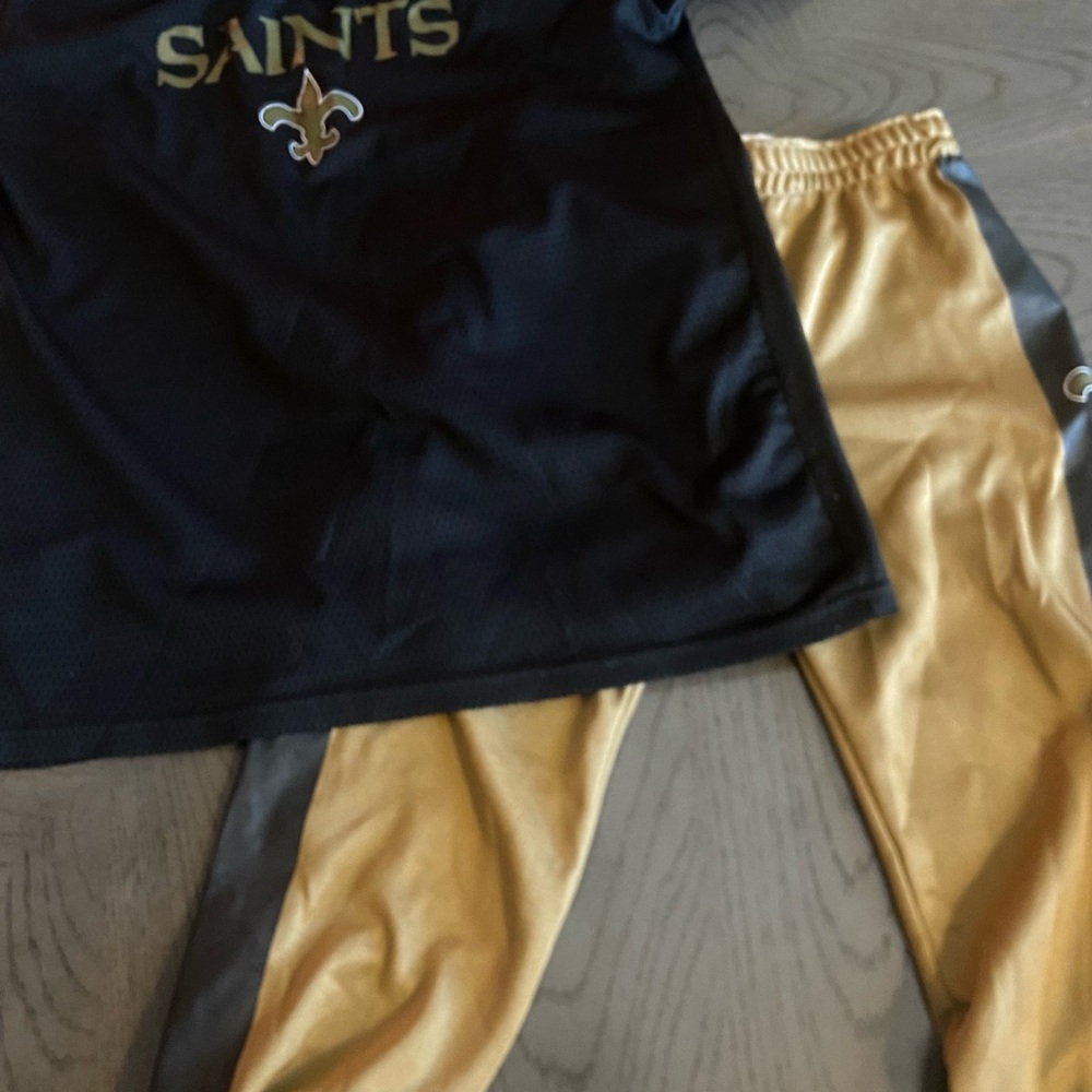 Kids Black and Gold Saints Matching Set